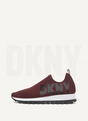 DKNY Azer - Slip On Runner Sneakers Damen Bordeaux | Austria_D1778