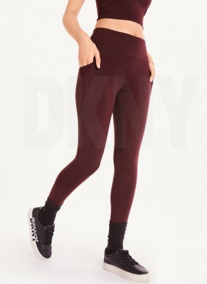 DKNY Balance High Taille Leggings Damen Bordeaux | Austria_D1342