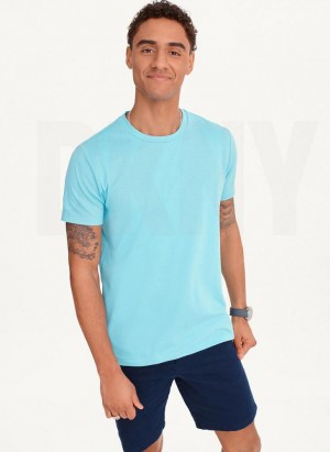 DKNY Baumwoll Poly Pique T-shirts Herren Türkis | Austria_D0750