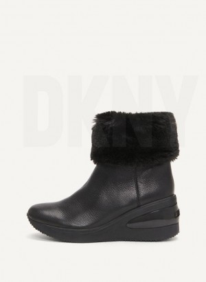 DKNY Baxter Wedge Stiefel Damen Schwarz | Austria_D1967