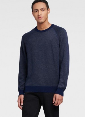 DKNY Birdseye Raglan Sleeve Pullover Herren Navy | Austria_D0970