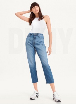 DKNY Broome Cropped Distressed Jeans Damen Waschen | Austria_D0154