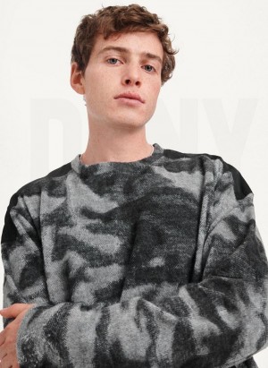 DKNY Camo Crewneck Sweatshirts Herren Schwarz Mehrfarbig | Austria_D0785