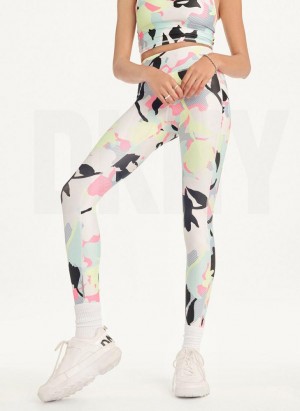 DKNY Camo Floral Print High Taille With Pocket Leggings Damen Mehrfarbig | Austria_D0357