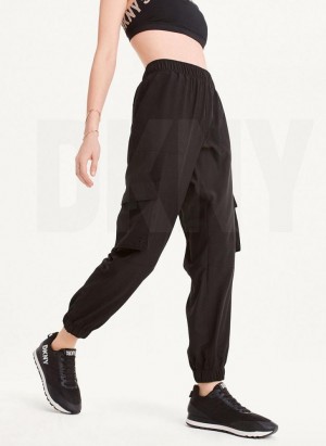 DKNY Cargo with Pockets Jogginghose Damen Schwarz | Austria_D0923