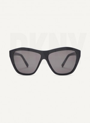 DKNY City Native Modern Rectangle Sonnenbrille Damen Schwarz | Austria_D0393