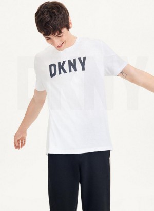 DKNY Clean Front Logo T-shirts Herren Weiß | Austria_D1765