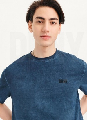 DKNY Cold Pigment Dyed T-shirts Herren Navy | Austria_D1973