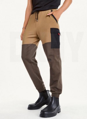 DKNY Colorblock Cargo Jogginghose Herren Olivgrün | Austria_D0768