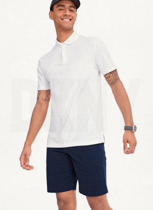 DKNY Core Pima Baumwoll Pique Polo Shirts Herren Weiß | Austria_D0872