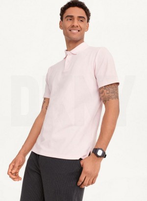 DKNY Core Pima Baumwoll Pique Polo Shirts Herren Rosa | Austria_D0992