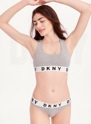 DKNY Cozy Boyfriend Racerback BHs Damen Grau | Austria_D0783