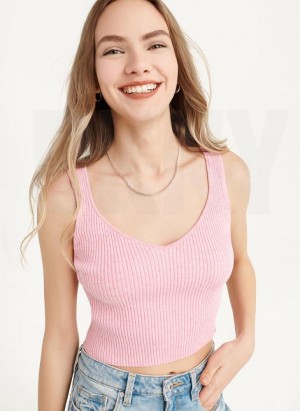 DKNY Cropped Tanktop Damen Rosa | Austria_D0804