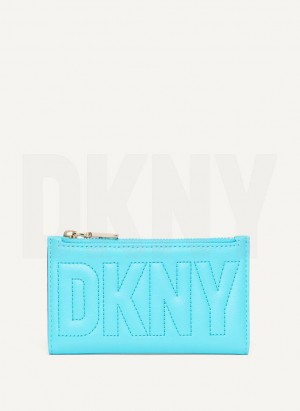 DKNY Elsa Bifold Card Holder Geldbörse Damen Blau | Austria_D0604