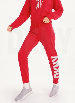 DKNY Exploded Logo Jogginghose Damen Rot | Austria_D0792