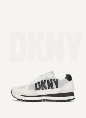 DKNY Exploded Logo Retro Sneakers Damen Weiß Schwarz | Austria_D0194