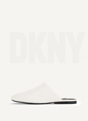 DKNY Flache Pantoletten Damen Weiß | Austria_D1677