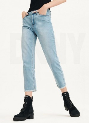 DKNY Foundation - Slim Stright Crop Jeans Damen Blau | Austria_D0709