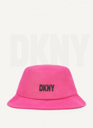 DKNY French Terry Bucket Hüte Damen Rosa | Austria_D0767