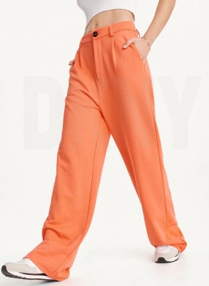 DKNY French Terry Weite Leg Hose Damen Orange | Austria_D1641