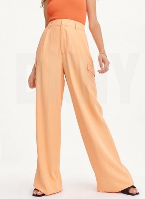 DKNY Frosted Twill Hose Damen Gelb | Austria_D0718