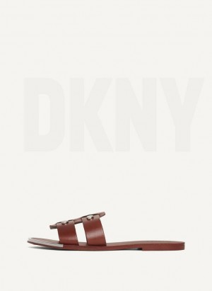 DKNY Glynn Flache Pantoletten Damen Braun | Austria_D1306