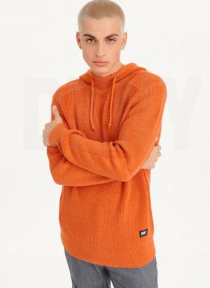 DKNY Half Cardigan Stitch Hoodies Herren Orange | Austria_D0770