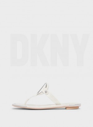 DKNY Hartford Flip Flops Damen Weiß | Austria_D1837