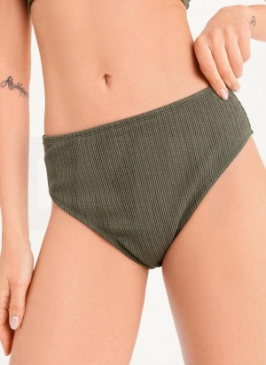 DKNY High Waisted Bikinihose Damen Olivgrün | Austria_D0224