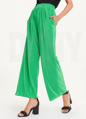 DKNY High Waisted Falten Flare Hose Damen Grün | Austria_D0978