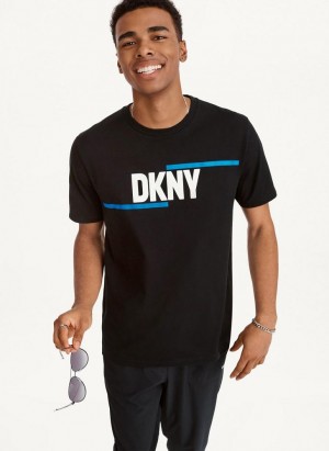 DKNY Irregular Lines T-shirts Herren Schwarz | Austria_D0212