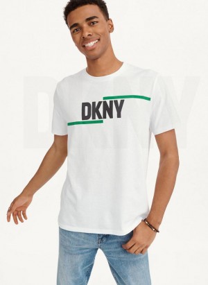 DKNY Irregular Lines T-shirts Herren Weiß | Austria_D0439