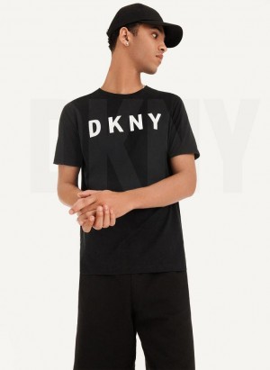 DKNY Klassische Logo T-shirts Herren Schwarz | Austria_D0751