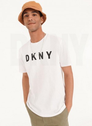 DKNY Klassische Logo T-shirts Herren Weiß | Austria_D1922