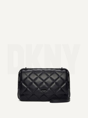 DKNY Lara Large Gesteppt Schultertasche Damen Schwarz | Austria_D1781