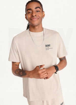 DKNY Left Chest Logo T-shirts Herren Khaki | Austria_D1582