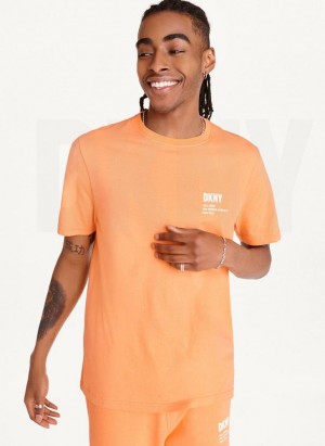 DKNY Left Chest Logo T-shirts Herren Orange | Austria_D1286