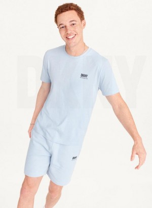 DKNY Left Chest T-shirts Herren Blau | Austria_D0438