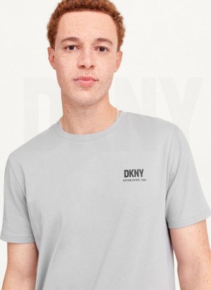 DKNY Left Chest T-shirts Herren Grau | Austria_D1835