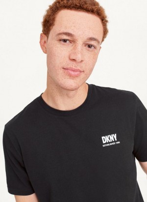 DKNY Left Chest T-shirts Herren Schwarz | Austria_D0887