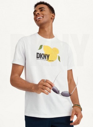 DKNY Lemon T-shirts Herren Weiß | Austria_D0702