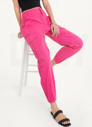 DKNY Linen Hose Damen Fuchsie | Austria_D1315