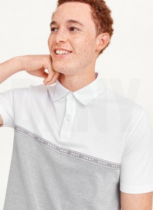 DKNY Logo Tape Detail Polo Shirts Herren Weiß | Austria_D1310