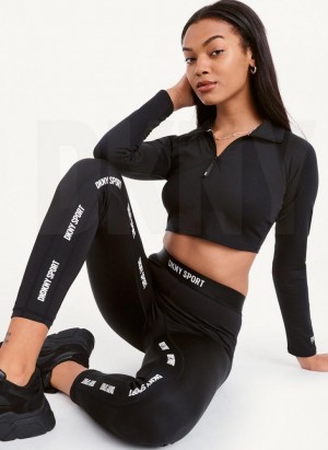 DKNY Logo Waistband Leggings Damen Schwarz | Austria_D0725