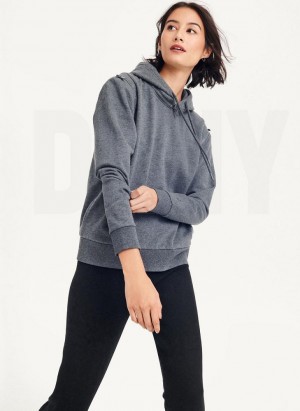 DKNY Long Sleeve Reißverschluss Shoulder With Detachable Hoodies Damen Grau | Austria_D1362