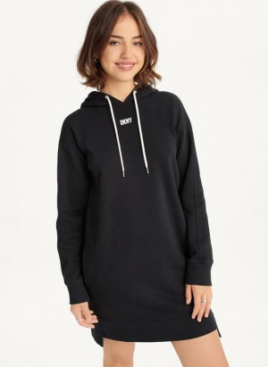 DKNY Long Sleeve Sneaker Kleid Damen Schwarz | Austria_D1742