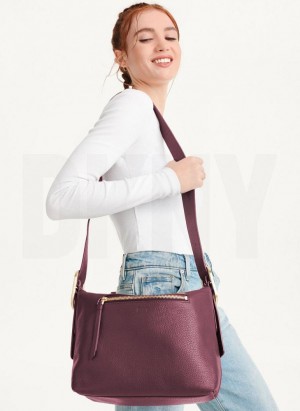 DKNY Medium Schnallen Umhängetasche Damen Bordeaux | Austria_D0216