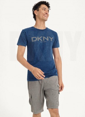 DKNY Mineral Wash T-shirts Herren Dunkelblau | Austria_D1073