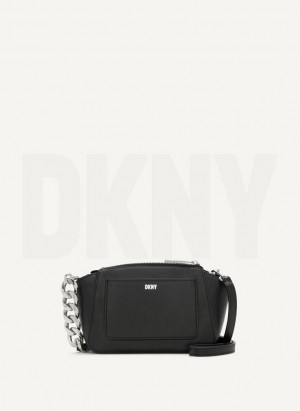 DKNY Mini Dome Umhängetasche Damen Schwarz | Austria_D1201