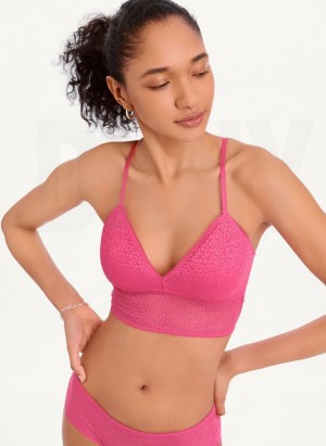 DKNY Modern Spitze Longline Racerback BHs Damen Rosa | Austria_D1134